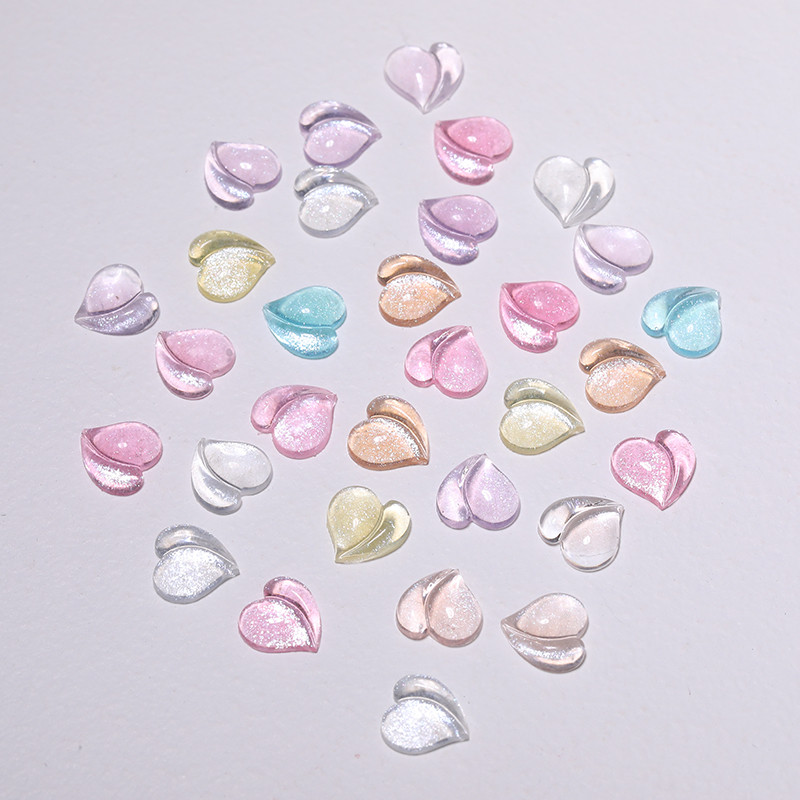 1 sac 3D Transparent Love Heart Charm pentru Nail Art Decorat Clear Rășină Breloc pentru unghii Bijuterii cu stras pentru accesorii pentru manichiură