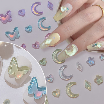1 τσάντα Aurora Σχήμα αστεριού Γούρια νυχιών Διαμάντια Μικτού μεγέθους Ρητίνη Love Jewelry DIY Nails Art Αξεσουάρ Τρισδιάστατο κρυστάλλινο μανικιούρ