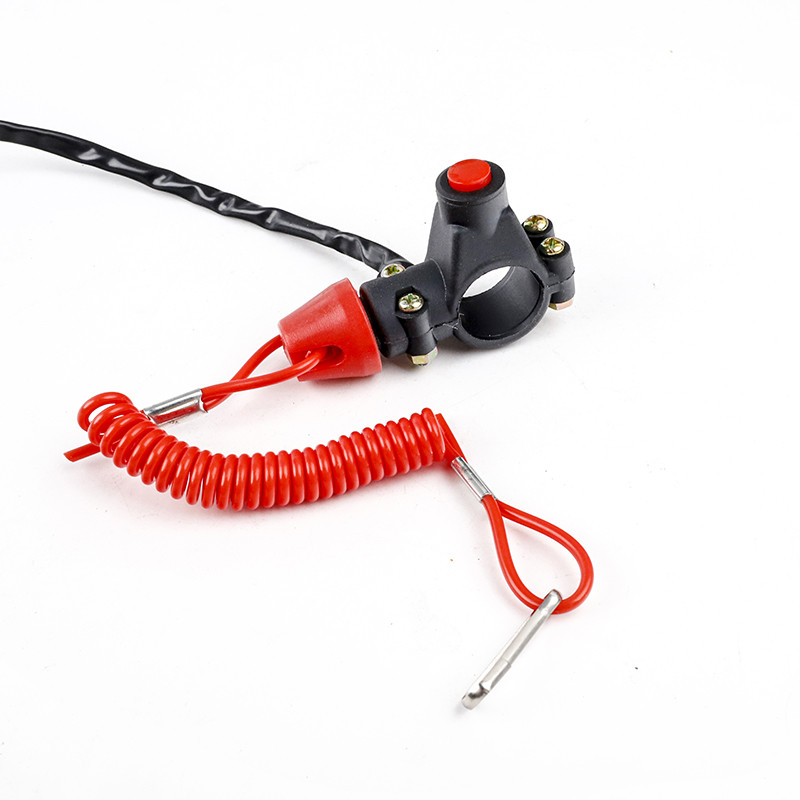 Pririšimo diržo avarinio užmušimo variklio jungiklio mygtukas, skirtas keturračio motociklo valties pertraukikliui De Parada l Motor Matar