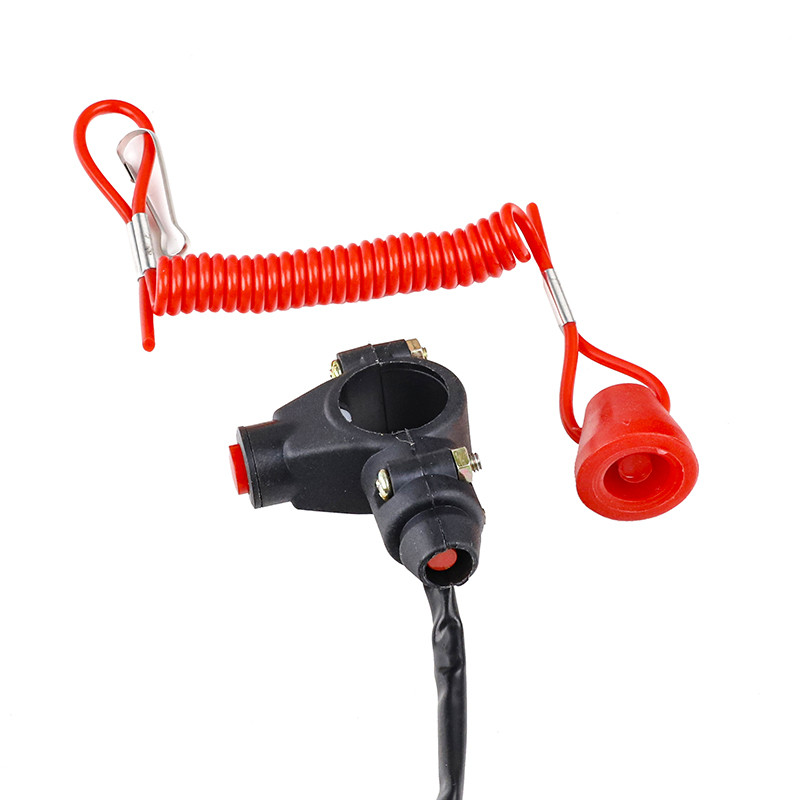 Pririšimo diržo avarinio užmušimo variklio jungiklio mygtukas, skirtas keturračio motociklo valties pertraukikliui De Parada l Motor Matar