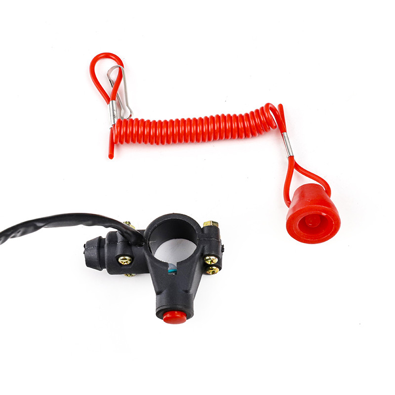 Pririšimo diržo avarinio užmušimo variklio jungiklio mygtukas, skirtas keturračio motociklo valties pertraukikliui De Parada l Motor Matar