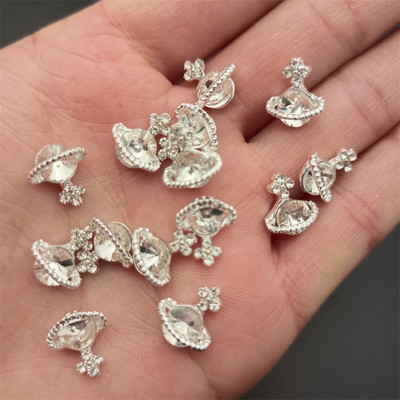10 tk läikivast sulamist rhinestonest küünekunsti kaunistused mitmevärvilised planeedi küüned võlusid DIY mood Saturn maniküüri disaini aksessuaarid