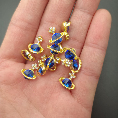 10 tk läikivast sulamist rhinestonest küünekunsti kaunistused mitmevärvilised planeedi küüned võlusid DIY mood Saturn maniküüri disaini aksessuaarid