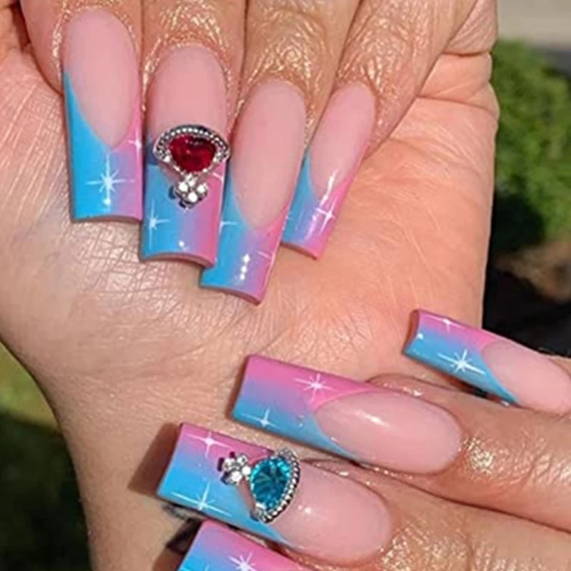 10 vnt Blizgančio lydinio Kalnų krištolinio akmens nagų dailės puošmenos Įvairių spalvų planetos nagų žavesiai „pasidaryk pats“ mados Saturno manikiūro dizaino priedai