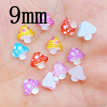 50 τμχ 3D Resin Nail Charms Shiny Mushroom Εξαρτήματα Νυχιών Αξεσουάρ Kawaii DIY Nail Art Διακόσμηση