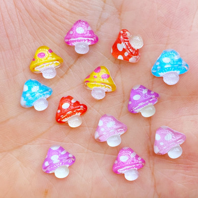 50 komada 3D privjesaka za nokte od smole, sjajnih gljiva, dodaci za nokte, Kawaii DIY ukrasi za nokte