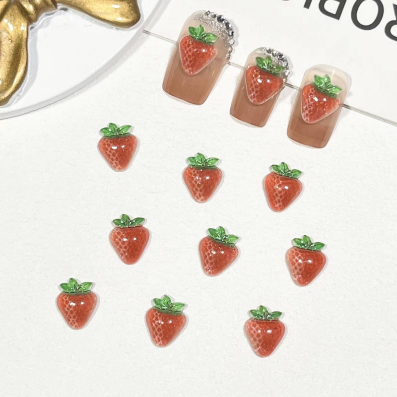 20 buc. Jeleu drăguț, fructe de căpșuni, farmec pentru unghii, rășină, accesorii Kawaii, mere proaspăt, pepene verde, articole de decorare pentru unghii de vară