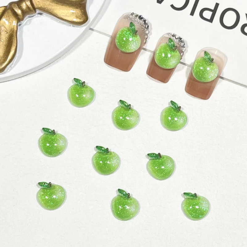 20 buc. Jeleu drăguț, fructe de căpșuni, farmec pentru unghii, rășină, accesorii Kawaii, mere proaspăt, pepene verde, articole de decorare pentru unghii de vară