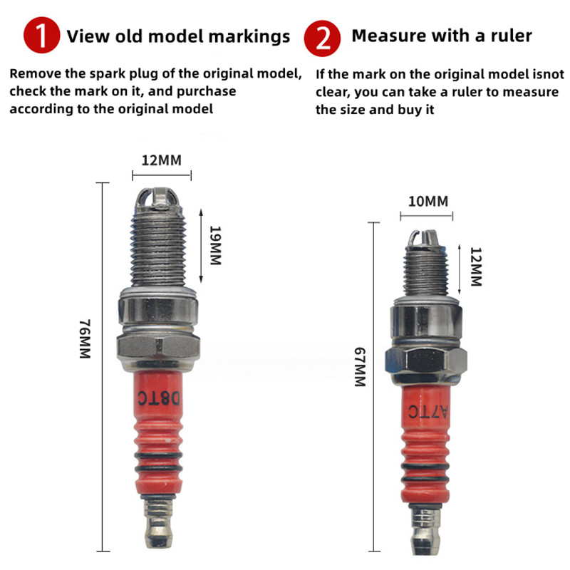 1vnt / 2vnt lenktynių uždegimo žvakė 3 elektrodas A7TC, skirtas 50cc 70cc 110cc 125cc 150cc keturračio paspirtukas purvo dviratis Go Kart trigubas elektrodas