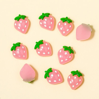 10 tk Nail Art Kawayi roosa armas lame seljaosa Cabochon maasikakaunistus 3D küünevõlu osad DIY küünekunsti kaunistuste tarvikud