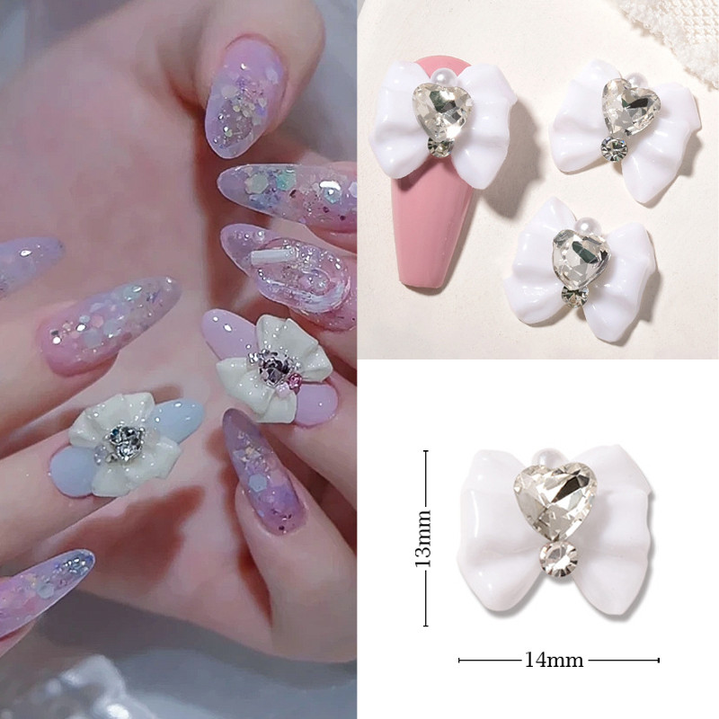 Acrilic Fluture Cristal Sticlă Piese de unghii strălucitoare Din aliaj Strass Breloc pentru unghii pentru decorarea Nail Art Accesorii Design