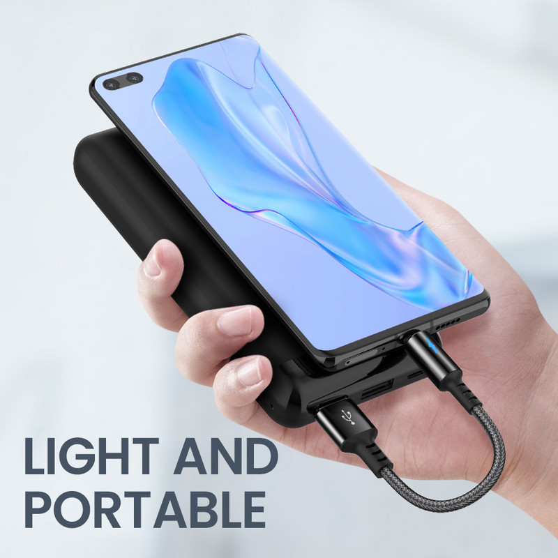 Cablu de date USB tip C ultra scurt de 25 cm, cablu de încărcare rapidă USB A la USB C Kable 5A pentru OPPO Xiaomi Redmi Note 12 pro