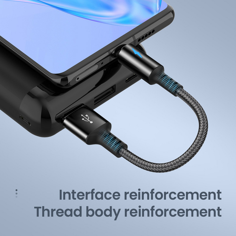 Cablu de date USB tip C ultra scurt de 25 cm, cablu de încărcare rapidă USB A la USB C Kable 5A pentru OPPO Xiaomi Redmi Note 12 pro