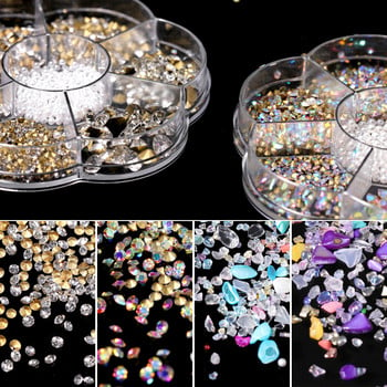 3D Pearl Stone Shell Mixed Nail Art Decoration Flower Aurora Butterfly Rhinestone Bowknot for Professional Accessories Manicure