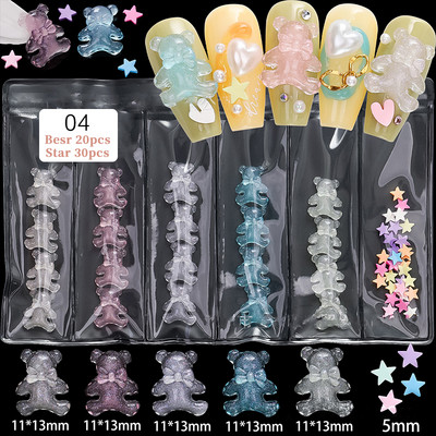 3D Pearl Stone Shell segaküünte kaunistus Lill Aurora Butterfly Rhinestone Bowsõlm professionaalsete tarvikute maniküüri jaoks