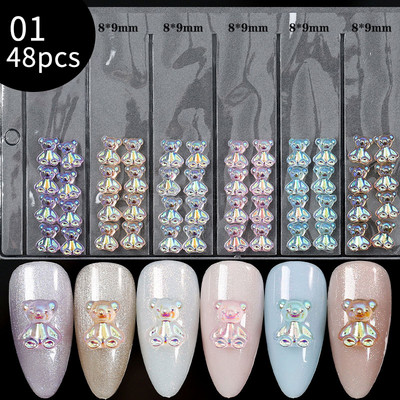 3D Pearl Stone Shell segaküünte kaunistus Lill Aurora Butterfly Rhinestone Bowsõlm professionaalsete tarvikute maniküüri jaoks