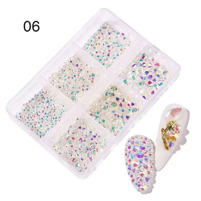 3D Pearl Stone Shell segaküünte kaunistus Lill Aurora Butterfly Rhinestone Bowsõlm professionaalsete tarvikute maniküüri jaoks