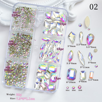 3D Pearl Stone Shell segaküünte kaunistus Lill Aurora Butterfly Rhinestone Bowsõlm professionaalsete tarvikute maniküüri jaoks