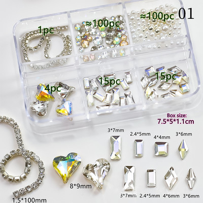 3D Pearl Stone Shell segaküünte kaunistus Lill Aurora Butterfly Rhinestone Bowsõlm professionaalsete tarvikute maniküüri jaoks