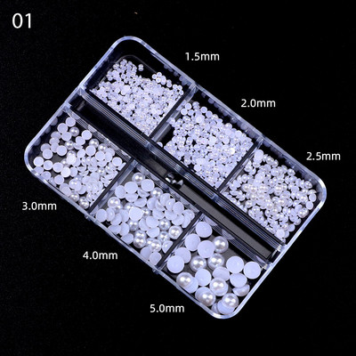 3D Pearl Stone Shell segaküünte kaunistus Lill Aurora Butterfly Rhinestone Bowsõlm professionaalsete tarvikute maniküüri jaoks