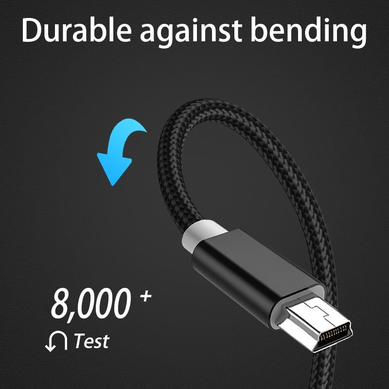 Mini USB į USB greito duomenų perdavimo įkrovimo laidas MP3 MP4 grotuvui Automobilinis DVR GPS skaitmeninis fotoaparatas HDD įkroviklis Mini USB laidas