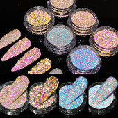 Reflective Flash Nail Sequin Reflection Blizgučiai pudra dribsniai Nagų dailės dekoravimas Sparkles Dust 2023 manikiūro priedai