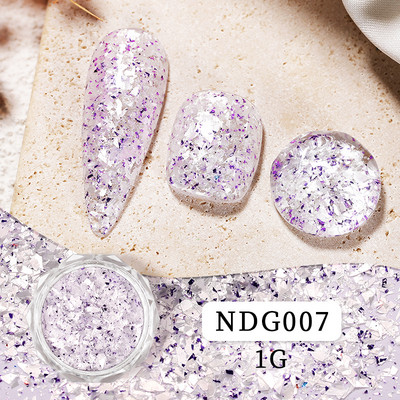 1g/kutija Bijelo Crno Zlato Mineralne ljuskice za nokte Ružičaste svjetlucave šljokice Nepravilnosti Paillette ukras Nail Art Manikura