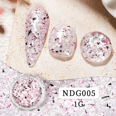 1g/kutija Bijelo Crno Zlato Mineralne ljuskice za nokte Ružičaste svjetlucave šljokice Nepravilnosti Paillette ukras Nail Art Manikura