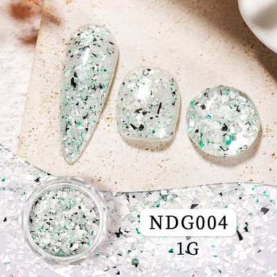 1g/kutija Bijelo Crno Zlato Mineralne ljuskice za nokte Ružičaste svjetlucave šljokice Nepravilnosti Paillette ukras Nail Art Manikura