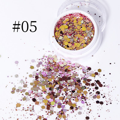 1g/kutija Bijelo Crno Zlato Mineralne ljuskice za nokte Ružičaste svjetlucave šljokice Nepravilnosti Paillette ukras Nail Art Manikura