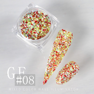 1g/kutija Bijelo Crno Zlato Mineralne ljuskice za nokte Ružičaste svjetlucave šljokice Nepravilnosti Paillette ukras Nail Art Manikura