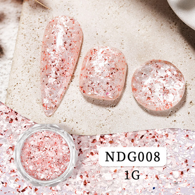 1g/kutija Bijelo Crno Zlato Mineralne ljuskice za nokte Ružičaste svjetlucave šljokice Nepravilnosti Paillette ukras Nail Art Manikura