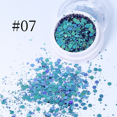 1g/kutija Bijelo Crno Zlato Mineralne ljuskice za nokte Ružičaste svjetlucave šljokice Nepravilnosti Paillette ukras Nail Art Manikura