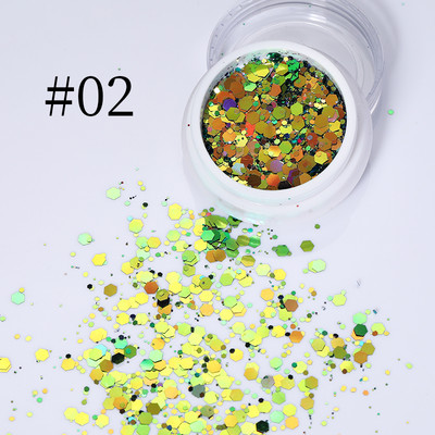 1g/kutija Bijelo Crno Zlato Mineralne ljuskice za nokte Ružičaste svjetlucave šljokice Nepravilnosti Paillette ukras Nail Art Manikura