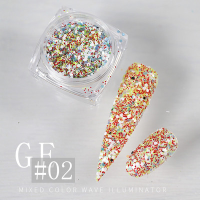 1g/kutija Bijelo Crno Zlato Mineralne ljuskice za nokte Ružičaste svjetlucave šljokice Nepravilnosti Paillette ukras Nail Art Manikura