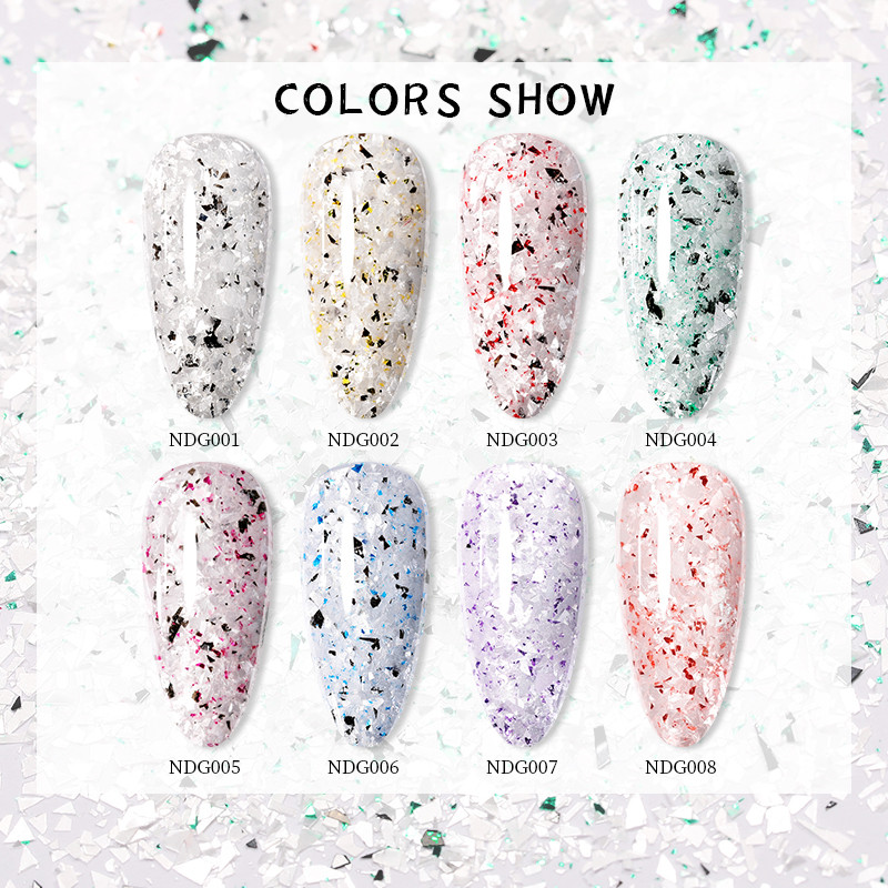 1g/kutija Bijelo Crno Zlato Mineralne ljuskice za nokte Ružičaste svjetlucave šljokice Nepravilnosti Paillette ukras Nail Art Manikura