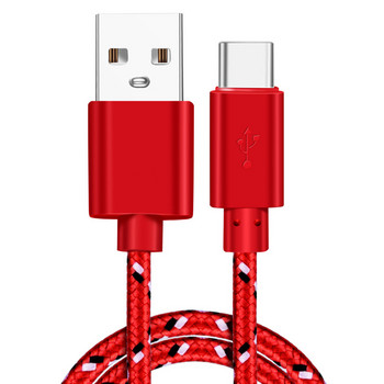 Καλώδιο USB Type C Nylon Braided 1M 2M 3M Data Sync Γρήγορη φόρτιση Καλώδιο USB C για Samsung S9 S10 Xiaomi mi8 Huawei P30 Type-c