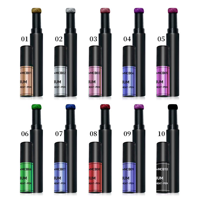 Raudonas metalinis nagų veidrodis blizgantis miltelių rašiklis Trinti dulkės blizgus auksas sidabras chromas oro pagalvėlė stebuklingi dribsniai pigmentas „pasidaryk pats“ priedai „Deco“