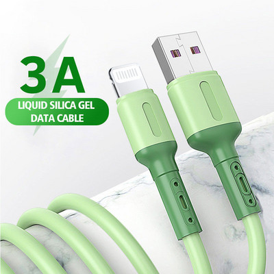 3A USB kabel za brzo punjenje za iPhone 14 13 12 11 Pro Max X XR XS 8 7 Kabel za punjenje telefona Wird tekući silikonski podatkovni kabel 1/1.5/2M