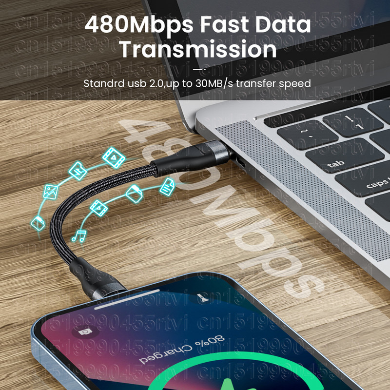 PD 20 W 25 cm trumpas USB C laidas, skirtas iPhone USB A iki 8 kontaktų duomenų kabelio greito įkroviklio įkrovimo USB tipo C laidas, skirtas iPhone 14 13 12 11