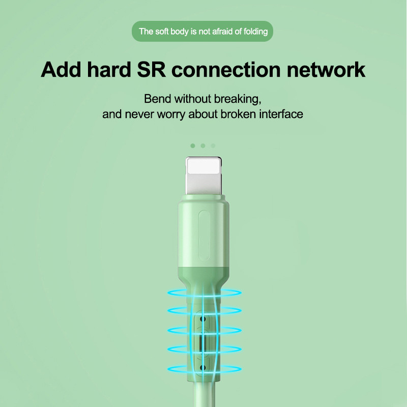 2 vnt USB laidas skirtas iPhone 14 13 12 11 Pro Max XR XS 8 7 6s 5s greito duomenų įkrovimo įkroviklis USB laidas skystas silikoninis laidas 2m
