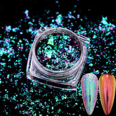 Tamsiai mėlyna chameleono nagų dribsnių pudra auksinė sidabrinė aliuminio folija lipdukas UV gelio lakas palietė nagų blizgučiai dulkių dekoravimas