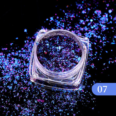 Tamsiai mėlyna chameleono nagų dribsnių pudra auksinė sidabrinė aliuminio folija lipdukas UV gelio lakas palietė nagų blizgučiai dulkių dekoravimas