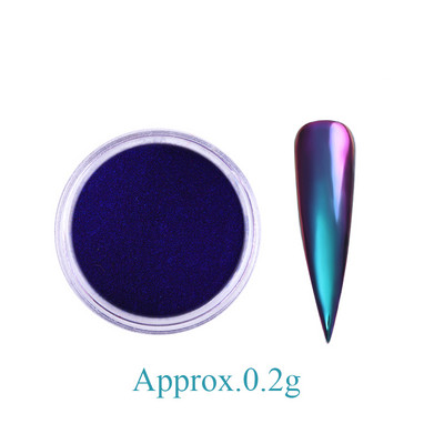 Tamsiai mėlyna chameleono nagų dribsnių pudra auksinė sidabrinė aliuminio folija lipdukas UV gelio lakas palietė nagų blizgučiai dulkių dekoravimas