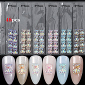 48 tk Segasuuruses Auroras Little Bear Nail Art Aksessuaarid Vaik Kawaii Bear Stereo FlatBack Fashion Sõrmeküüs DIY 3D Dekoratsioon