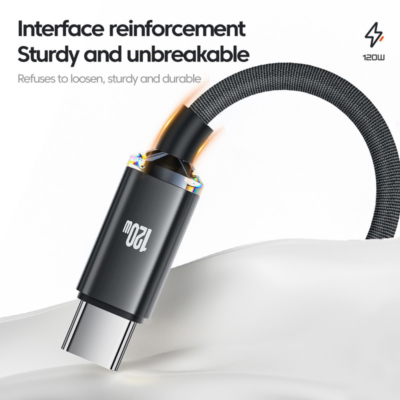 120W USB tip C kabel Super brza žica za punjenje za Xiaomi za Huawei P50 P40 P30 Pro Samsung Poco USB C podatkovni kabel tip C kabel