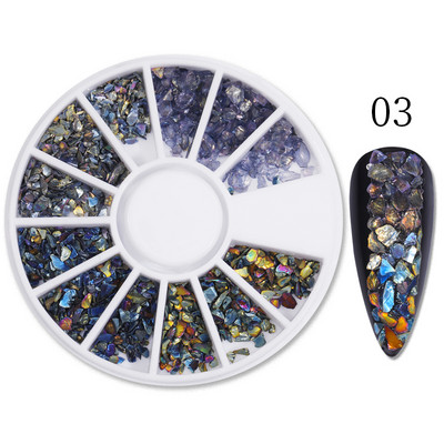 Perle Albe Margele pentru unghii Stras Mărimi amestecate Sfaturi pentru unghii Frumusețe 3d Nail Art Decor în cutie DIY Manichiură Nail Charms
