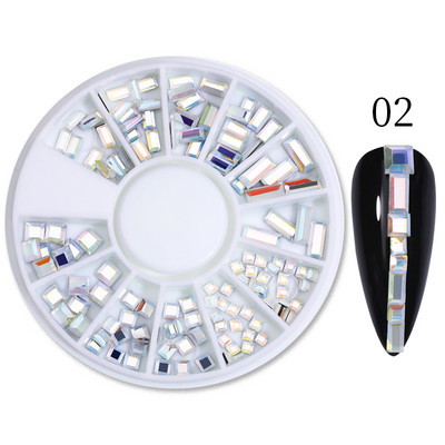 Perle Albe Margele pentru unghii Stras Mărimi amestecate Sfaturi pentru unghii Frumusețe 3d Nail Art Decor în cutie DIY Manichiură Nail Charms