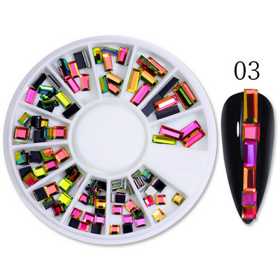 Perle Albe Margele pentru unghii Stras Mărimi amestecate Sfaturi pentru unghii Frumusețe 3d Nail Art Decor în cutie DIY Manichiură Nail Charms