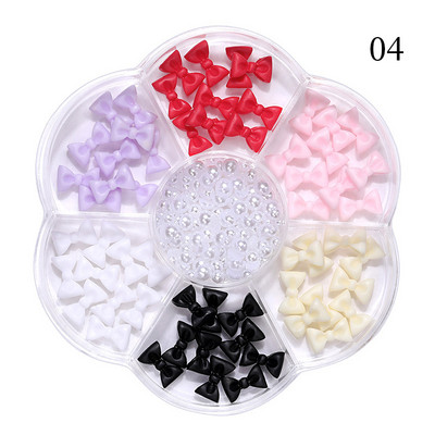 Perle Albe Margele pentru unghii Stras Mărimi amestecate Sfaturi pentru unghii Frumusețe 3d Nail Art Decor în cutie DIY Manichiură Nail Charms